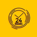 24 hours open line clock concept design Royalty Free Stock Photo