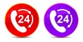 24 hours open phone rotate arrow icon glossy round buttons illustration Royalty Free Stock Photo