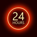 24 hours open sign