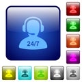 24 hours operator service color square buttons