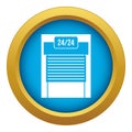 24 hours parking icon blue vector isolated