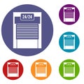 24 hours parking icons set Royalty Free Stock Photo