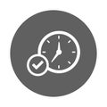 Hours, punctuality, time icon. Gray vector graphics