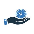 Hours, punctuality, time icon. Simple flat design concept