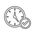 Hours, punctuality, time outline icon. Line art vector