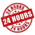 24 hours red rubber stamp Royalty Free Stock Photo