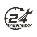 24 hours service icon. icon for auto service. Royalty Free Stock Photo