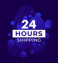 24 Hours shipping banner design, vector Royalty Free Stock Photo