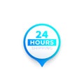 24 Hours shipping design, vector sticker Royalty Free Stock Photo