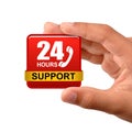24 hours support button Royalty Free Stock Photo