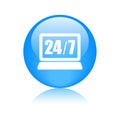 24 hours support icon button Royalty Free Stock Photo