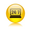 24 hours support icon button Royalty Free Stock Photo