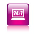 24 hours support icon button Royalty Free Stock Photo