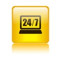 24 hours support icon button Royalty Free Stock Photo