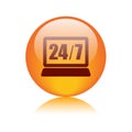 24 hours support icon button Royalty Free Stock Photo