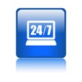 24 hours support icon button Royalty Free Stock Photo