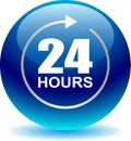24 hours support web button blue Royalty Free Stock Photo