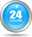 24 hours support web button blue Royalty Free Stock Photo