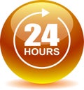 24 hours support web button golden yellow Royalty Free Stock Photo