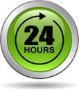 24 hours support web button green Royalty Free Stock Photo