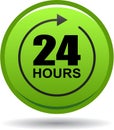 24 hours support web button green Royalty Free Stock Photo