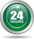 24 hours support web button green Royalty Free Stock Photo