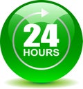 24 hours support web button green Royalty Free Stock Photo