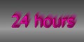 24 hours. Surround the phrase in the text figure. round the clock work. Vector illustration of pink color