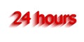 24 hours. Surround the phrase in the text figure. round the clock work. Vector illustration of red color