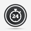 24 hours Timer sign icon. Stopwatch symbol.
