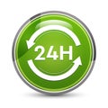 24 hours update icon elegant green round button vector illustration Royalty Free Stock Photo