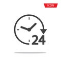 24 hours vector icon isolated on background