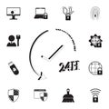 24 hours work icon. Detailed set of cyber security icons. Premium quality graphic design sign. One of the collection icons for web Royalty Free Stock Photo