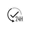 24 hours work icon. Element of web icon for mobile concept and web apps. Glyph 24 hours work icon can be used for web and mobile