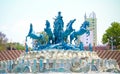 Hourse and king Statue Art at Ramoji Film City Hyderabadh India Royalty Free Stock Photo