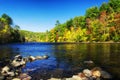 Housatonic River in Cornwall Bridge Connecticut Autumn Royalty Free Stock Photo