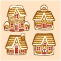 Merry Christmas gingerbread house collection Royalty Free Stock Photo