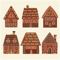 Merry Christmas gingerbread house collection Royalty Free Stock Photo