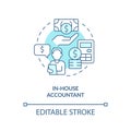 In-house accountant turquoise concept icon