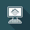 House alert web system - Vector icon of computer application