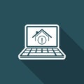 House alert web system - Vector icon of computer application