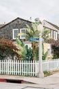 House along Balboa Avenue, on Balboa Island, in Newport Beach, Orange County, California