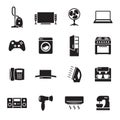 House appliance, home appliance icons set