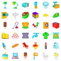 House appliance icons set, cartoon style