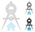 House Architecture Vector Mesh 2D Model and Triangle Mosaic Icon Royalty Free Stock Photo