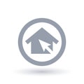 House arrow click icon - Home select symbol