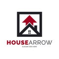 House Arrow Icon Vector Logo Template Illustration Design