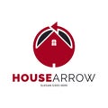 House Arrow Icon Vector Logo Template Illustration Design