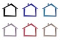 House. Real estate logo. Minimalism. Unique graphic asymmetric image. Vector.