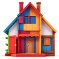 House with attic, wooden toys, for children, eco-friendly, handmade, Montessori, for children\'s development,